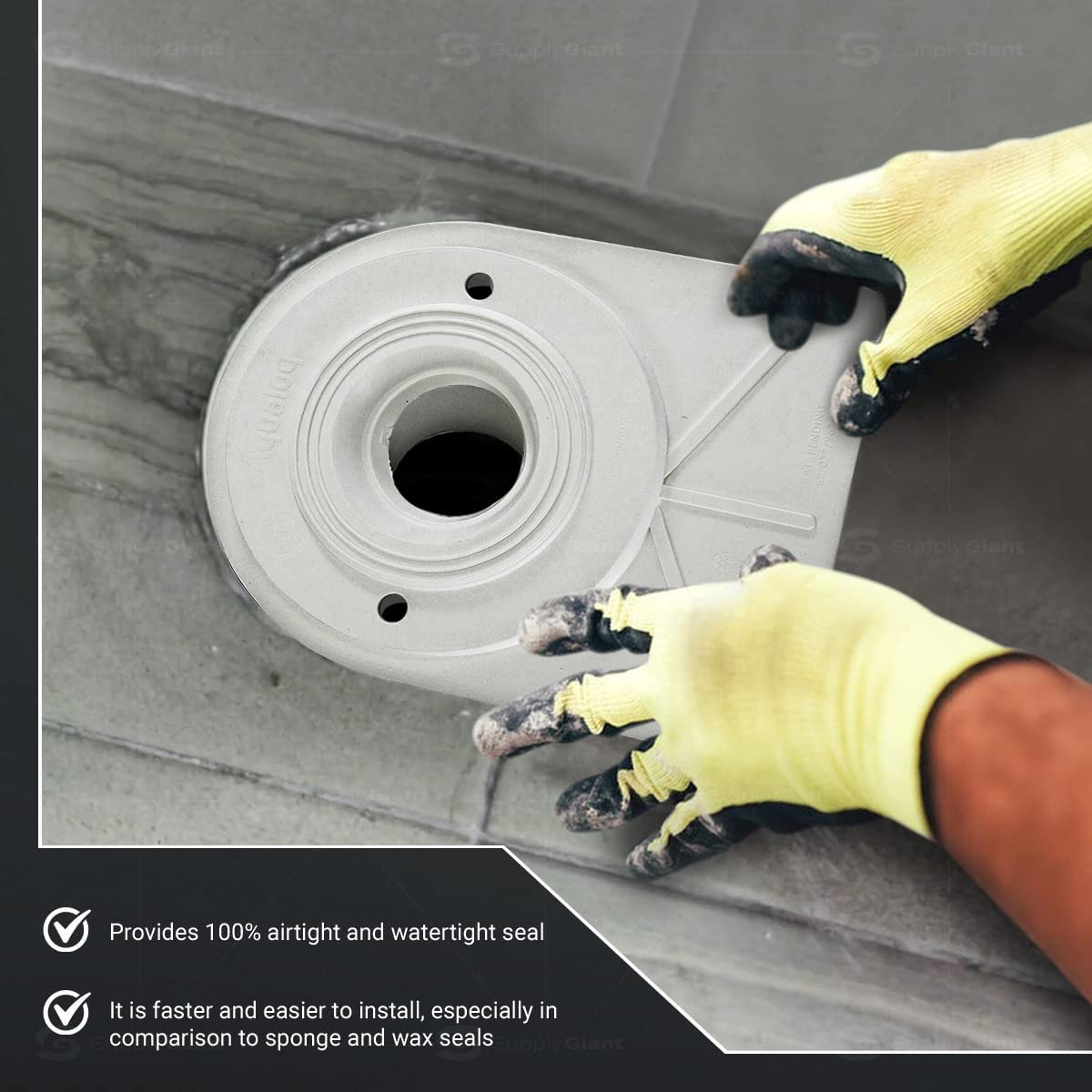 Aqualoq Wax Free Toilet Seal Gasket – Universal Waxless Rubber Seal, Includes Bolts & Membrane, Reusable, Fits 3 & 4 Flanges Aqualoq Wax Free Toilet Seal Gasket – Universal Waxless Rubber Seal, Includes Bolts & Membrane, Reusable, Fits 3 & 4 Flanges