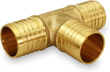 Load image into Gallery viewer, Pexflow PXTE0058-10 PEX X PEX X PEX Barb Tee Pipe Fittings 5/8&quot; Brass
