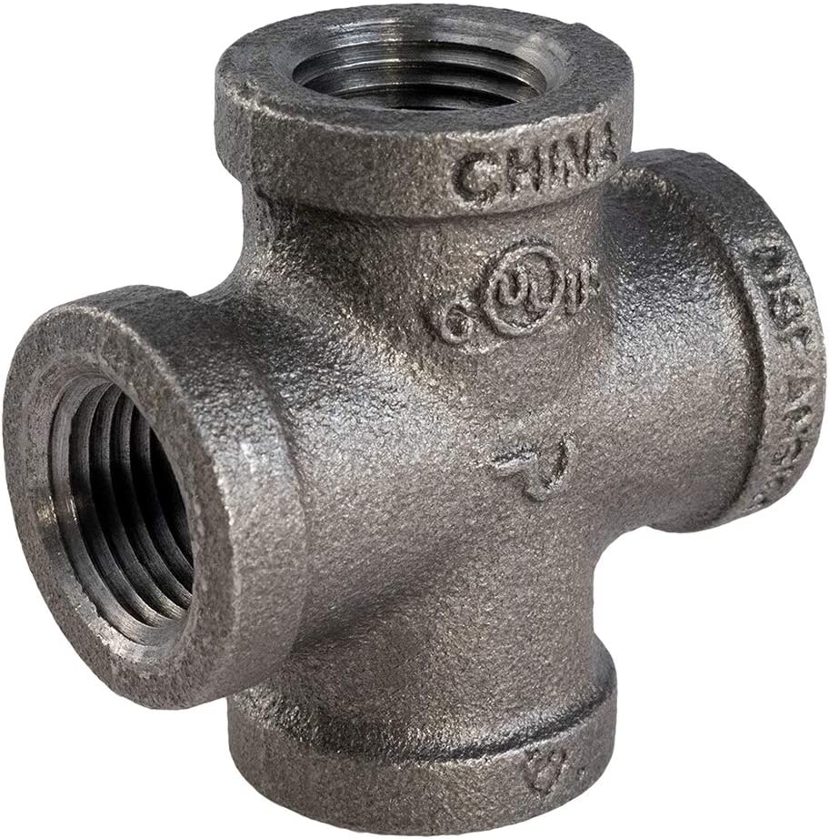 Everflow Supplies Black Malleable Cross Fitting