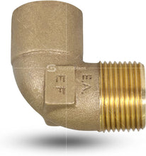 Load image into Gallery viewer, Supply Giant DNOM0001 1&quot; Nominal Diameter Lead Free Cast Brass 90 Degree Elbow with Sweat Socket and Male Threaded Connect
