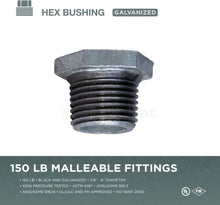 Load image into Gallery viewer, Everflow Supplies Black Malleable Iron Bushing Fitting with Hexagonal Head
