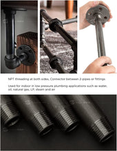 Load image into Gallery viewer, Supply Giant QDCM1018-5 1 Inch Threaded One Inch Malleable Steel Pipes Fitting Build DIY Vintage Furniture
