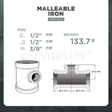 Load image into Gallery viewer, Everflow Supplies Galvanized Malleable Reducing Tee with Female Threaded Fitting
