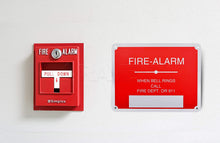 Load image into Gallery viewer, Supply Giant TJHO#8 Fire Safety Sign Fire Alarm- When Bell Rings Call Fire Dept. or 911, Heavy Duty Aluminum, 7 in. X 7 in.
