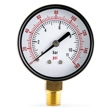 Load image into Gallery viewer, Supply Giant 2.5" inch Dial Utility Dry Water Pressure Gauge, Ideal for Swimming Pool Filter - Spa - Sprinkler - Well Pump - Aquarium - Water Hose, 1/4" NPT Brass Connection
