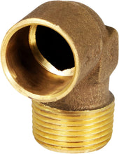 Load image into Gallery viewer, Supply Giant DNOM0034 3/4&quot; Nominal Diameter Lead Free Cast Brass 90 Degree Elbow with Sweat Socket and Male Threaded Connect
