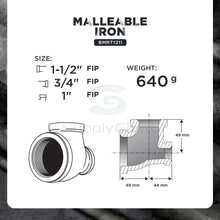 Load image into Gallery viewer, Everflow Supplies BMRT0345 Black Malleable Reducing Tee with Female Threaded Fitting
