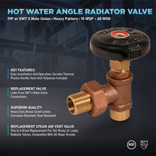Load image into Gallery viewer, Midline Valve Heavy Duty Hot Water Steam Radiator Valve
