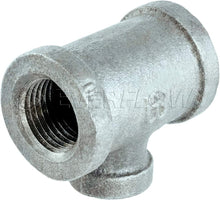 Load image into Gallery viewer, Everflow Supplies Galvanized Malleable Reducing Tee with Female Threaded Fitting
