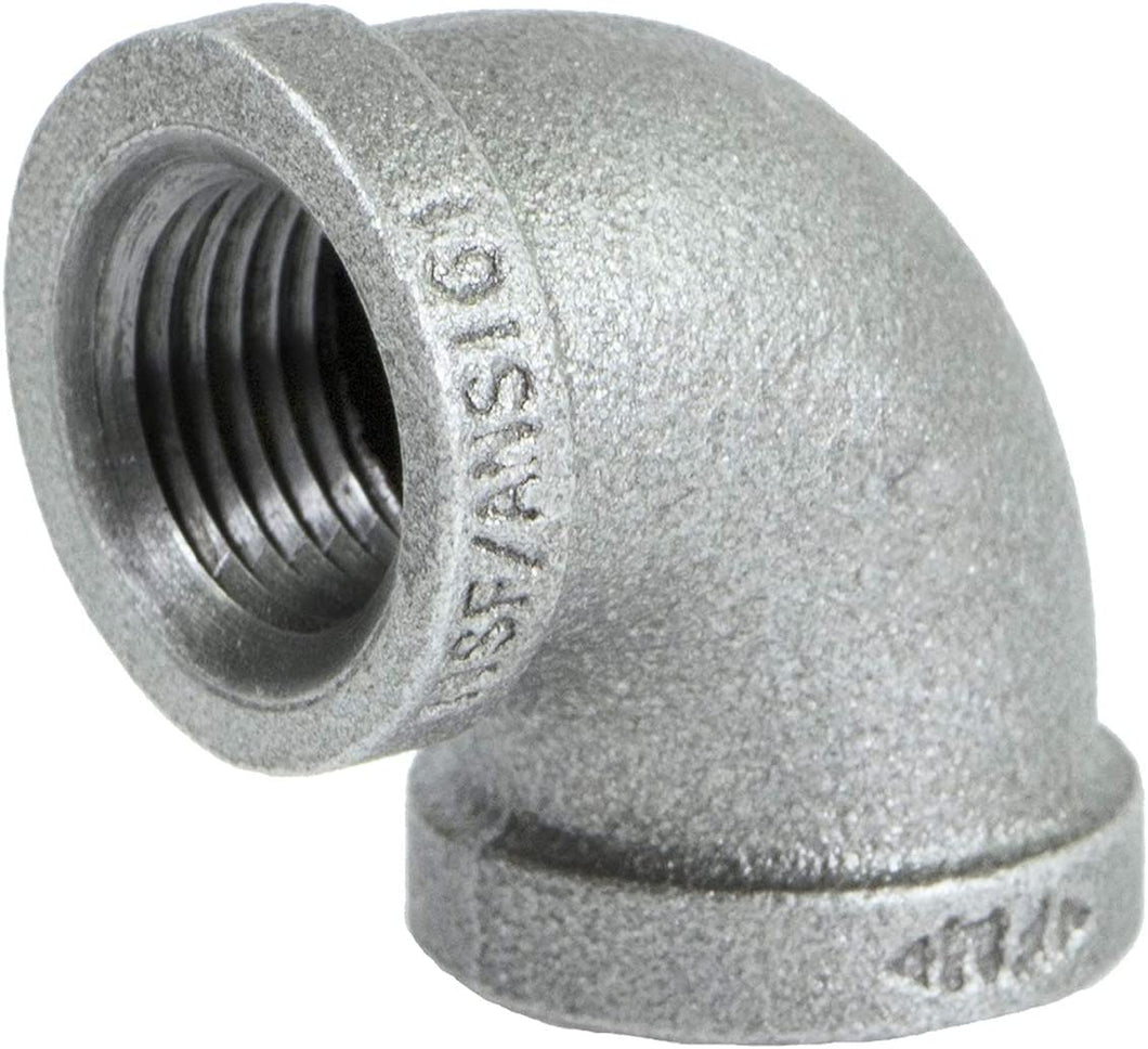 Everflow Supplies 90 Degree Galvanized Malleable Iron Elbow for High Pressures