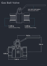 Load image into Gallery viewer, MIDLINE VALVE 822T334 Lead Free Full Port Forged Brass Ball Valve with Female Threaded IPS Connections, 1-1/2&#39;&#39;
