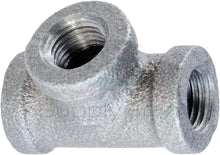 Load image into Gallery viewer, Everflow Supplies High Pressure Galvanized Malleable Tee Fitting with Female Threaded Connections, 1/4&quot;
