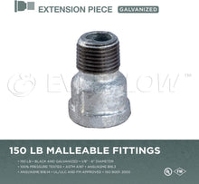 Load image into Gallery viewer, Everflow Supplies Galvanized Malleable Iron Extension Piece for 150 lb Applications
