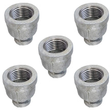 Load image into Gallery viewer, Supply Giant GMRC0120-5 Galvanized Reducing Coupling Malleable Iron Threaded Pipe Fitting Connector, Connects to 1/2 x 1/8 Inch (Pack of 5)
