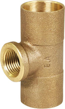 Load image into Gallery viewer, Supply Giant DDGU1112 C X F Lead Free Cast Brass Tee Fitting with Solder Cups and Female Threaded Branch, 1&quot; x 1&quot; x 1/2&quot;
