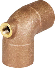 Load image into Gallery viewer, Supply Giant DGDU563I Cast Brass Baseboard Tee Fitting with Solder Cup to Female Thread Connection and Solder Cup Branch, 3/4&quot; x 1/8&quot; x 3/4&quot;, Copper
