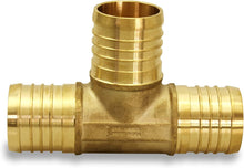 Load image into Gallery viewer, Pexflow PXTE0058-10 PEX X PEX X PEX Barb Tee Pipe Fittings 5/8&quot; Brass
