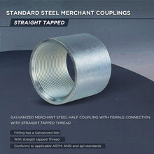 Load image into Gallery viewer, Supply Giant NHTD0400 2&quot; Straight Merchant Steel Coupling With Galvanized Coating
