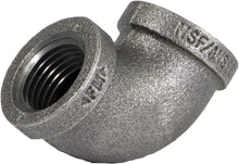 Load image into Gallery viewer, Everflow Supplies 90 Degree Malleable Iron Elbow Fitting for High Pressures with Female Thread Connects and Black Finish
