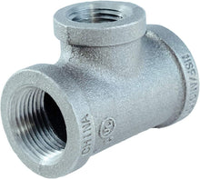 Load image into Gallery viewer, Everflow Supplies Galvanized Malleable Reducing Tee with Female Threaded Fitting
