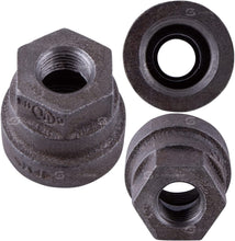Load image into Gallery viewer, Supply Giant CTD4223H 2&quot; x 1-1/4&quot; Black Pipe Fitting Hex Reducing Coupling Cast Iron for Industrial Piping or DIY Projects
