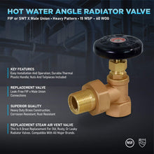Load image into Gallery viewer, Midline Valve Heavy Duty Hot Water Steam Radiator Valve
