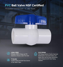 Load image into Gallery viewer, Midline Valve PVC Ball Valve Blue T-Handle for Potable Water
