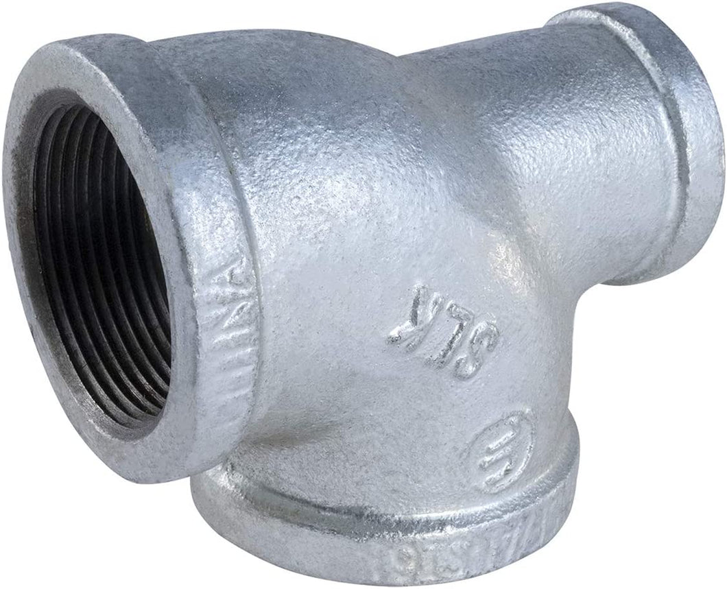 Everflow Supplies Galvanized Malleable Three Size Reducing Tee with Female Threaded Fittings