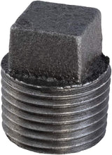 Load image into Gallery viewer, Supply Giant CNQM03I0 Black Malleable Iron Plug with Square Head, 1/8&quot;
