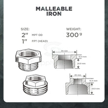 Load image into Gallery viewer, Everflow Supplies Black Malleable Iron Bushing Fitting with Hexagonal Head
