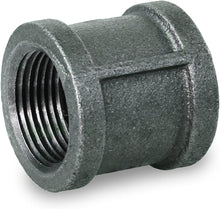 Load image into Gallery viewer, Everflow Straight Malleable Iron Coupling With Black Coating And With Banded Ends
