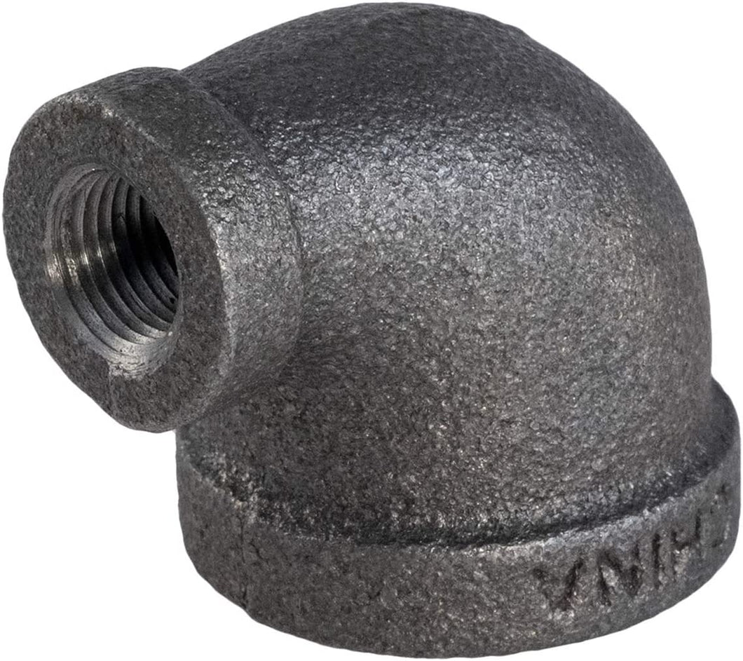 Everflow Supplies Reducing Malleable Iron Elbow for High Pressures with Female Thread Fittings and Black Finish