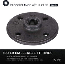 Load image into Gallery viewer, Everflow Supplies Black Malleable Floor Flange with Four Screw Holes
