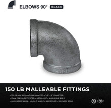 Load image into Gallery viewer, Everflow Supplies 90 Degree Malleable Iron Elbow Fitting for High Pressures with Female Thread Connects
