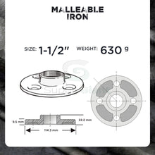 Load image into Gallery viewer, Everflow Supplies Black Malleable Floor Flange with Four Screw Holes
