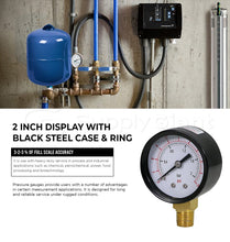 Load image into Gallery viewer, Supply Giant 2 in Dial Utility Dry Pressure Gauge, 0-160 Psi Ideal for Swimming Pool Filter - Spa - Sprinkler - Well Pump - Aquarium - Water Hose, 1/4 in NPT Lower Mount Brass Connection, 0-30 psi
