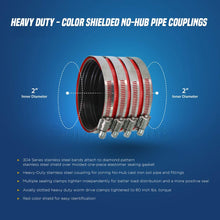 Load image into Gallery viewer, SUPPLY GIANT 37400DT No-Hub Coupling Heavy Duty Colored Shield
