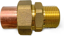 Load image into Gallery viewer, Supply Giant DDNV0112 1-1/2&quot; Lead Free Copper Union Fitting with Sweat to Male Threaded Connects
