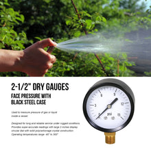 Load image into Gallery viewer, Supply Giant 2.5" inch Dial Utility Dry Water Pressure Gauge, Ideal for Swimming Pool Filter - Spa - Sprinkler - Well Pump - Aquarium - Water Hose, 1/4" NPT Brass Connection
