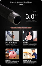 Load image into Gallery viewer, SUPPLY GIANT QDCM3072 72&quot; Long Pre-Cut Black Steel Pipe with 3&quot; Nominal Size Diameter
