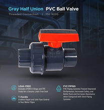 Load image into Gallery viewer, Midline Valve Heavy Duty PVC Single Union Ball Valve Pink Handle
