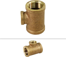 Load image into Gallery viewer, Supply Giant CSCU0120 1/2 x 1/2 x 3/4-Inch Lead Free Reducing Tee Bull Head with Female Threaded Connections Ends, Brass Construction, Higher Corrosion Resistance Economical &amp; Easy to Install, 13
