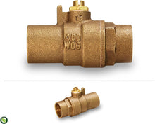 Load image into Gallery viewer, Midline Valve Premium Brass Ball Valve with Screwdriver Slotted Handle Sweat Connections
